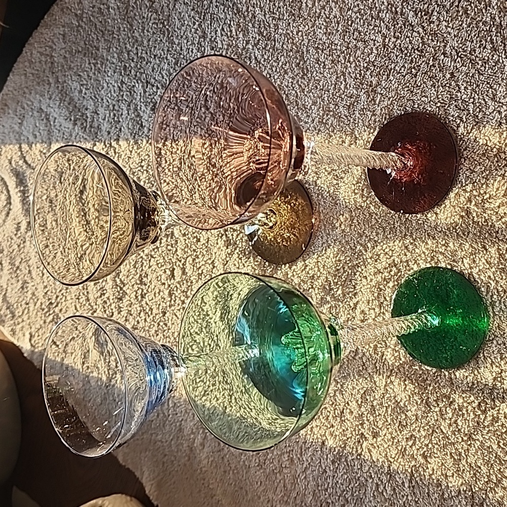 Blefeld (Set of 4) Crystal Glasses Spiral Stems EUC